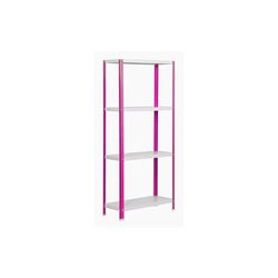 Simon Rack Librería Estanteria Salon, 1600x1000x400 mm, 4 Alturas, Estilo Industrial, Metálica, Rosa/Blanco - Simon Home