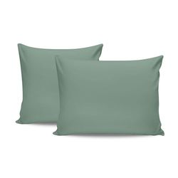 Premium grönt örngott set (2 stycken), 80 x 80 cm | 100% bomullsranforce, 145 trådkvantitet | Envelope Closure, maskintvättbar vid 30 °C | mjuk och hållbar