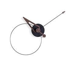 Design-wandklok, Ø 40 cm, punt. Nomon, zwart, walnoot, Eén maat, Ontwerp: