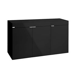 AQPET Cabinet 120 Support d'aquarium en Bois avec Finition Brillante 120 x 50 x 80 h, Noir