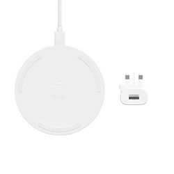 Belkin BoostCharge Wireless Charging Pad 10W (Qi-Certified Fast Wireless Charger for iPhone, Samsung, Google, more), White