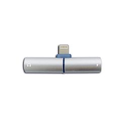 Metronic Kaorka - Adaptador 2 en 1 para Apple iPhone (Lightning a Jack 3.5 mm/Lightning) Color Plata