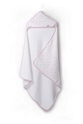 Ti TIN | Cape de Bain pour Bébé, 100x100 cm | Serviette de Bain Douce, Confortable, Absorbante - 90% Coton 10% Polyester - Tissu Éponge - Motif Étoile - Couleur Rose et Blanc - 340g/m²