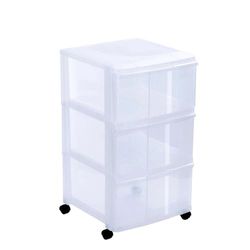 Sundis MODULO 3GM Transparent Torre de Almacenamiento con cajones y Ruedas, 24x32