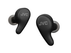 JVC HA-A23T-B True Wireless Gumy Premium hoofdtelefoon met ruisonderdrukking, Bluetooth 5.4, omgevingsgeluidsmodus, 26 uur batterijduur en doorschijnend oplaadetui, USB-C, zwart