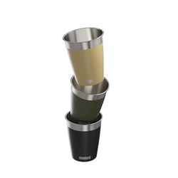 SIGG – Resemugg-set – 3 x 0,35 l resemugg – diskmaskinssäker, stapelbar och återanvändbar – BPA-fri – robust rostfritt stål – perfekt för camping och utomhus
