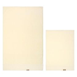 THUN Set 2 asciugamani crema, 100% cotone, Collezione Iconic Elengance, 40 x 60 cm, 60 x 100 cm