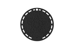 Le Creuset Sottopentola rotondo French, Silicone, Resistente al Calore fino a 250° C, diameter 20 cm, Nero Lucido, 42401201400000