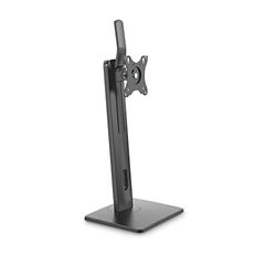 PureMounts PM-OFFICE-ST-01 Monitorhouder voor één scherm, 1x VESA 75 x 75 naar VESA 100 x 100 monitorbevestiging, traploos in hoogte verstelbaar, kantelbaar, draaibaar, zwart, PM-OFFICE-ST-01