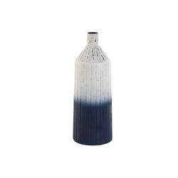 Home ESPRIT Vaas, blauw, wit, metaal, 16 x 16 x 44,4 cm