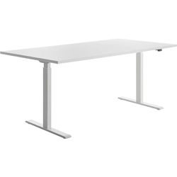 TOPSTAR TTS18080WW Escritorio Regulable en Altura, Madera Metal, Placa: Blanco, 180x80