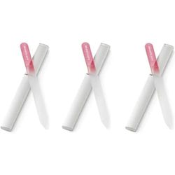 Manicare Lot de 3 limes à ongles en verre, pour façonner et coiffer les ongles, lime en verre solide pour ongles naturels et artificiels, double face, avec étui de protection, parfaite pour la maison