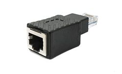 SYSTEM-S LAN-adapter RJ45 aansluiting naar stekker ethernetadapter kabel in zwart