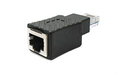 SYSTEM-S LAN-adapter RJ45-uttag till kontakt Ethernetadapter kabel svart