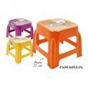 CONFORTIME – Tabouret enfant métallique couleurs assorties, 21 x 24,5 x 24,5 cm.