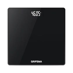 GRIFEMA GA2001-1, badrumsvåg med LCD-skärm, maximal vägning 150 kg, noggrannhet 50 g, svart