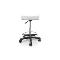 QUIRUMED Tabouret rembourré réglable, Repose-Pied réglable et Levage à gaz. Blanc