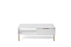 Jahnke Carve Coffee SK Salontafel, Engineered Wood, wit/goud, eenheidsmaat