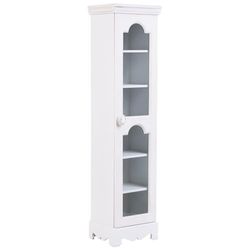 Vitrina de madera y cristal de 1 puerta blanco