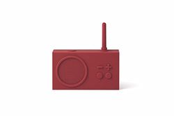 Lexon TYKHO 3 Enceinte Bluetooth Portable et Poste Radio FM, Etanche avec Batterie Rechargeable - Rouge Sombre