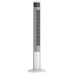 Be Cool Torenventilator, 121 cm, 3 snelheden, oscillatie, led-display, timer tot 12 uur, ionisator voor schone lucht, stille staande ventilator met afstandsbediening, wit