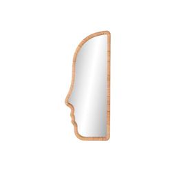 Home ESPRIT Miroir Mural Naturel en Verre rotin Moderne Scandi 50 x 4 x 120 cm