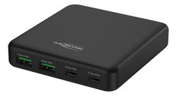 ANSMANN Caricatore USB 65W a 4 porte, caricatore rapido multiplo USB-C/USB-A per iPhone/Samsung/Google/Xiaomi/Huawei/Laptop e altri dispositivi
