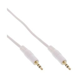InLine 99932W kabelkabel, 3,5 mm kontakt/kontakt, stereo, vit/guld, 1,5 m