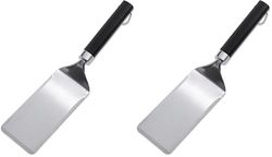 Weber Espátula para Plancha, 41cm, Acero Inoxidable, Borde Inclinado para Deslizar fácilmente Debajo de los Alimentos, Mango ergonómico Antideslizante, Apto para lavavajillas - Plateado (6779)