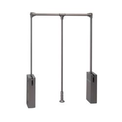 Emuca - Sway pull-down wardrobe rail lift, 450-600mm, Steel, Aluminium and Plastic, Titanium painted
