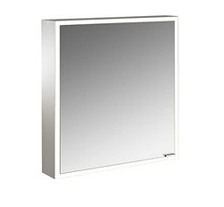 Emco Blanco Armario con Espejo con luz Prime, 600 mm, 1 Puerta, Modelo empotrable, IP 20, Aluminio, 60 cm