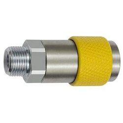 RIEGLER 141863-426.12-DREH-GE - Giunto di sicurezza girevole NW 6, ISO 6150 C, G 3/8 AG, giallo, 1 pezzo