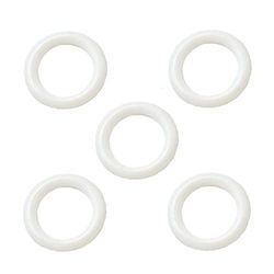 Merriway BH03544 (50 Pcs) White Plastic Curtain Drapery Ring, 15mm (5/8 inch) - Pack of 50 Pieces