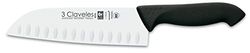 3 Claveles Cuchillo santoku alveolado Proflex de 18 cm, Alloy Steel, Negro, 43.8x7x2 cm