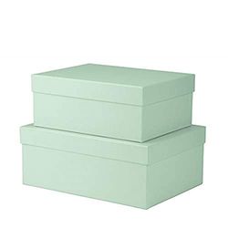 Rössler Papier 13491453650 - S.O.H.O. Boxline caja de cartón de 2, rectangular, menta