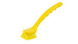 Aricasa Hygiene Products - cod. 1004YT - Spazzola Manuale Lavapiatti con Manichetto per Uso Alimentare - Giallo - Fibra Dura