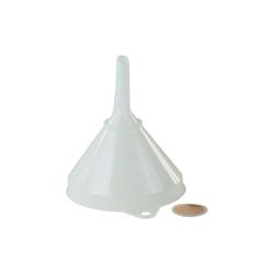Hünersdorff Funil HD-PE 208 mm com ilhó com borda anti-transbordamento e peneira, cor natural