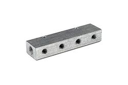 RIEGLER 112530-VT 15104 verdelerlijst, uitgangen eenzijdig, ingang 2x1/4, uitgang 4x1/8, 1 st