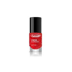 Glam'Up Paris - Vernis à Ongles - Ultra Brillance - Longue Tenue - Séchage Rapide - N°109 - Rouge Cerise Pailleté