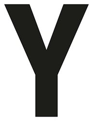 Merriway BH04058 (4 Pcs) Black Vinyl Stick-On Wheelie Bin Post Box Crate Dust Bin Letters 75mm (3 inch) Letter Y - Pack of 4 Pieces