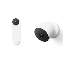 Google Nest Cam (A Batteria) - Telecamera di Sicurezza Interna ed Esterna & Nest Doorbell - campanello video senza fili