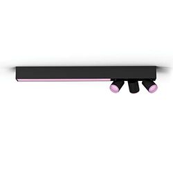Philips Hue White and Color Ambiance Centris, Plafoniera Smart LED integrato, 3 Faretti orientabili, Bluetooh, Nera