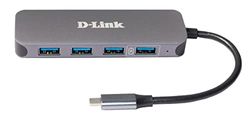 D-Link DUB-2340 USB 3.0 Hub met stroomvoorziening (60W PD met Quick Charge BC1.2) voor pc, MacBook Pro, MacBook Air, iPad Pro, Chromebook, Surface Pro en meer