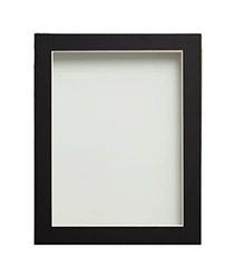 Frame Company Watson Rustic Picture Photo Frame fitted with Perspex, 12x10 inch with Black Mount for image size 7x5 inch