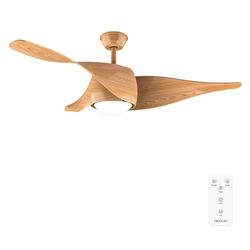 Cecotec - Ventilateur de Plafond avec Lumière EnergySilence Aero 5290 LightWood - 40 W, Diamètre 132 cm, 3 Pales, LED 18 W, Minuterie 8 Heures et 6 Vitesses Mode Été/Hiver, Design Élégant