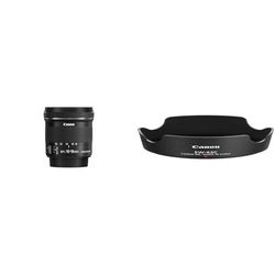 Canon Obiettivo Ultragrandangolare con Zoom, EF-S 10-18 mm f/4.5-5.6 IS STM, Nero/Antracite & EW-63C Paraluce per Obiettivo Canon EF-S 18-55 mm f/3.5-5.6 IS STM