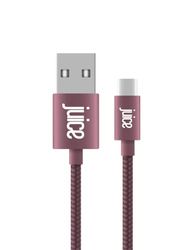 Juice USB typ C 2m | Laddnings- och synkroniseringskabel för Samsung Galaxy S21 S20, S10, S9, S8, S20 Plus, Huawei P30, P20, Sony, Apple iPad 2020, Pro 2020, Air 2020 | Vinröd | AMAZON EXKLUSIVE