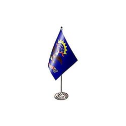 AZ FLAG - Drapeau De Table Dakota du Nord Prestige - Drapeau Etat Américain - Usa - Etats-Unis De Bureau En Satin Avec Hampe De 30cm Et Socle En Métal - 22x15 cm
