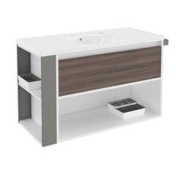 Bath+ - Mueble 1 cajón y 1 estante con lavabo de porcelana bsmart