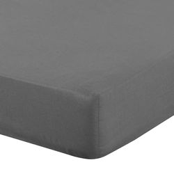 Eurofirany - Fitted Sheet 140 x 200 cm - Basic Cotton Flat Sheet with Elastic Band, Durable - for Thick Mattresses 30 cm Deep Pocket - Many Colours, Steel